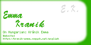 emma kranik business card