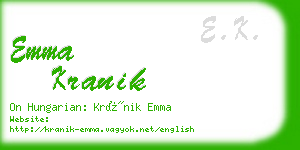emma kranik business card